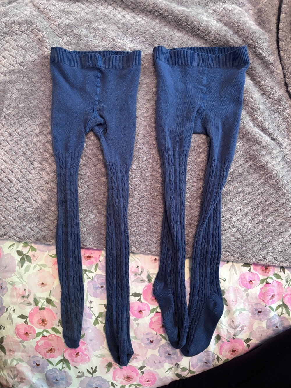 NWOT SweetHoney Navy Blue Cable Knit Tights Duo for Kids. 12m-2t.